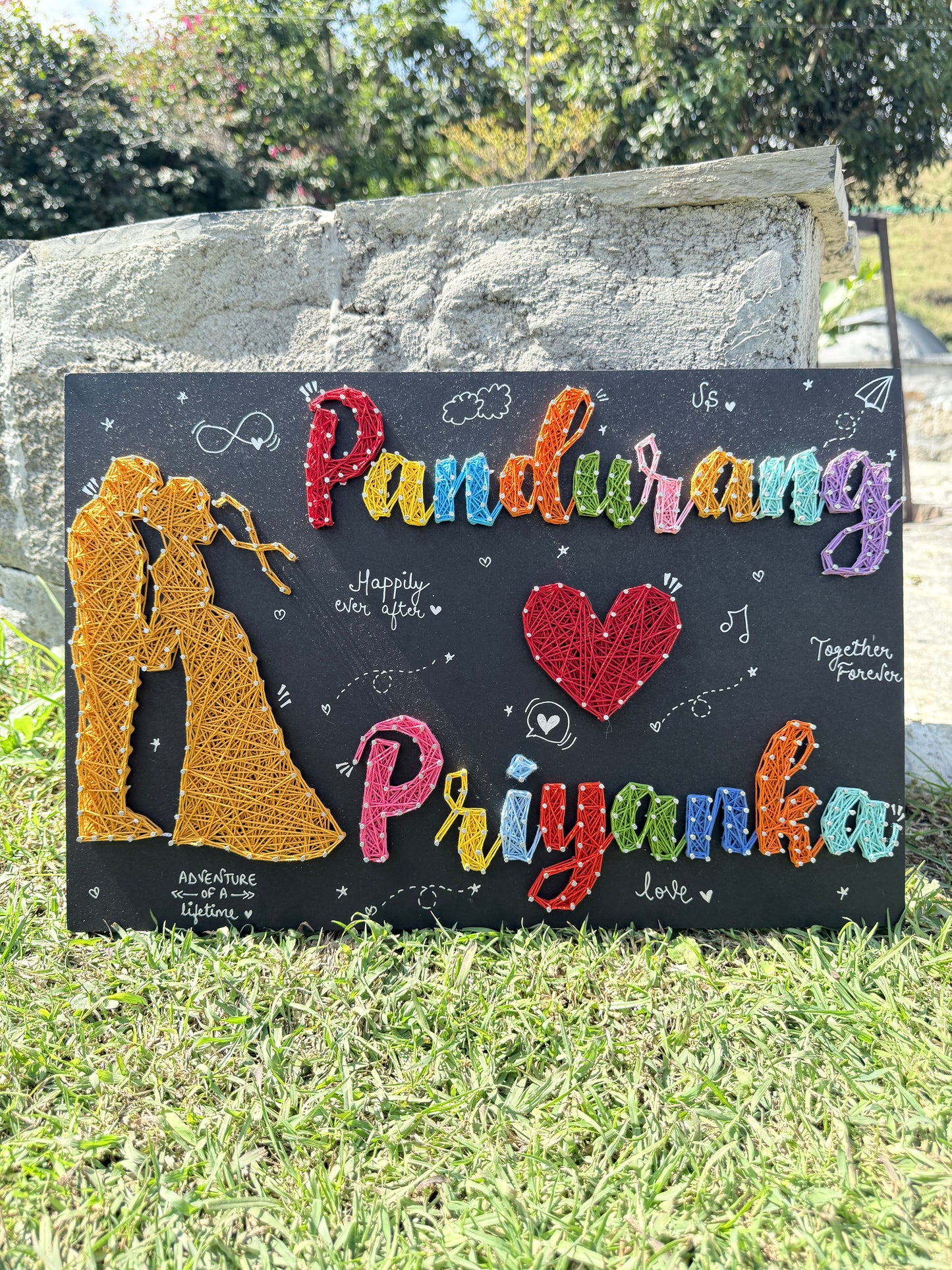 Couple Dancing with Customised Names String Art