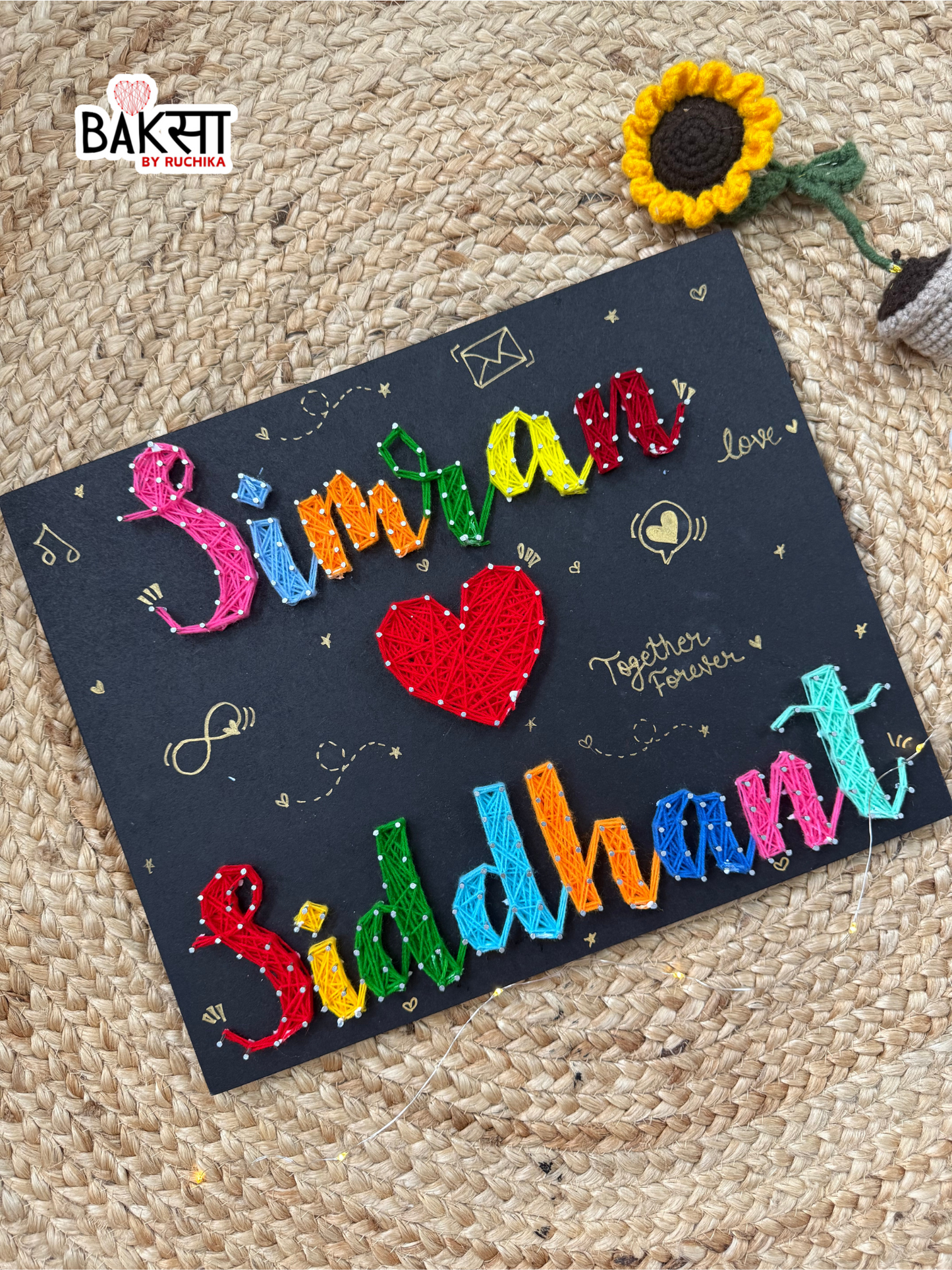 Couple Name Personalised String Art