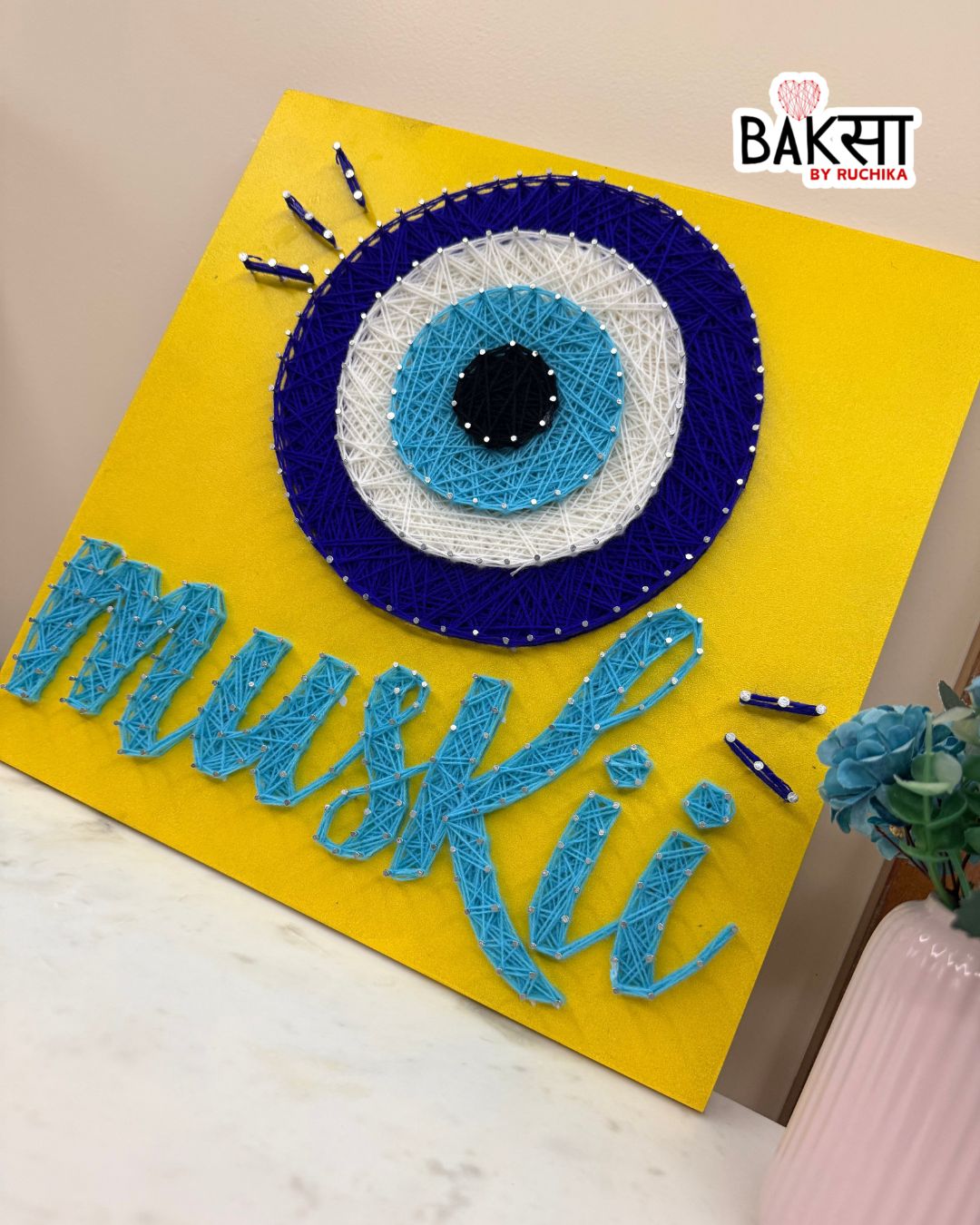 Evil Eye Name String Art