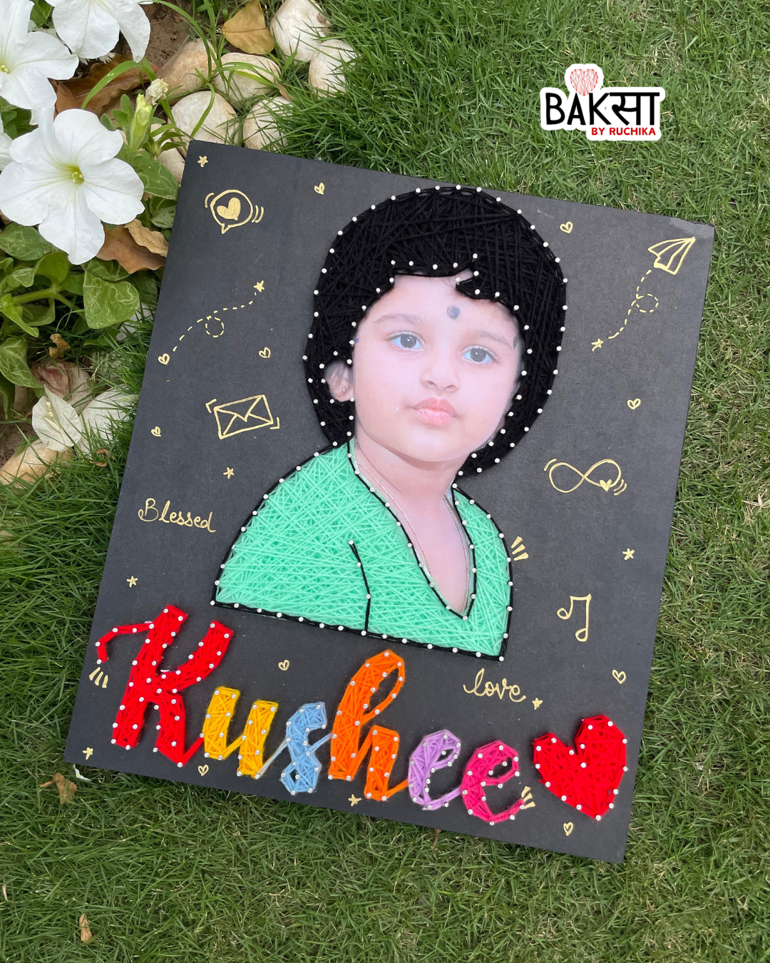 Portrait String Art with Customised Name
