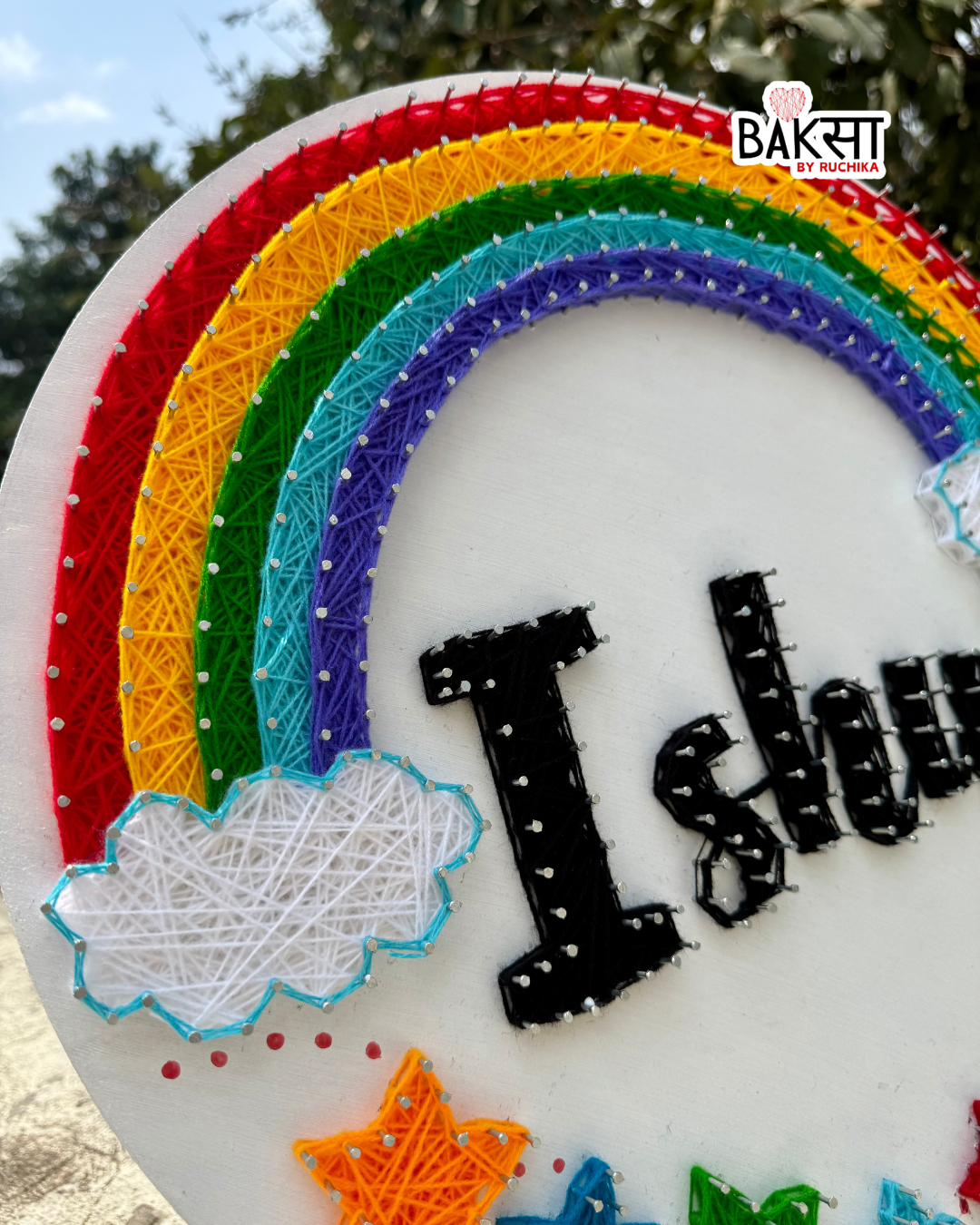 Artsy Rainbow Name String Art