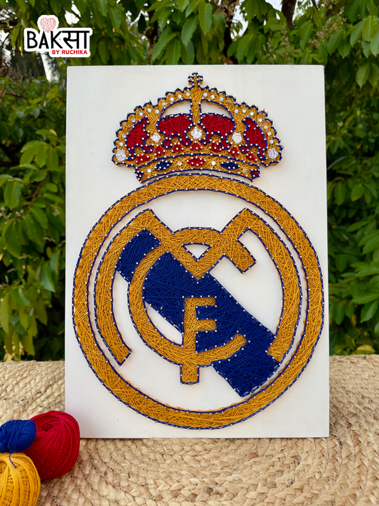 real madrid string art, hadmade guft, football lovers, gift for people who love football