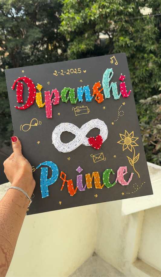 Customised Couple Names with Infinity String Art