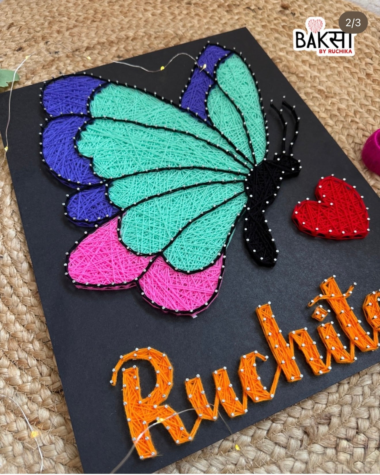 Butterfly with Customised Name String Art