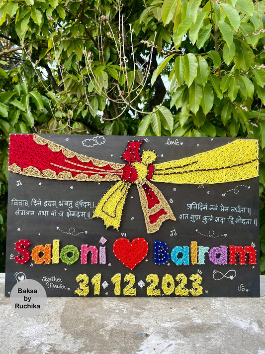 Gathbandhan Customised Wedding Name String Art