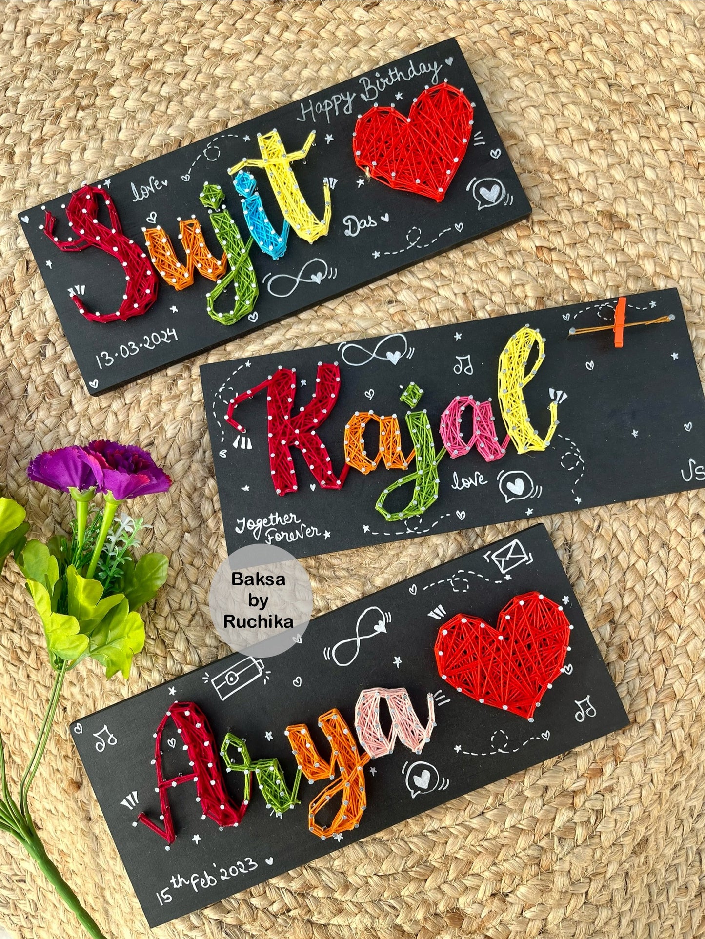 Artsy- Customised Mini Nameplate String Art