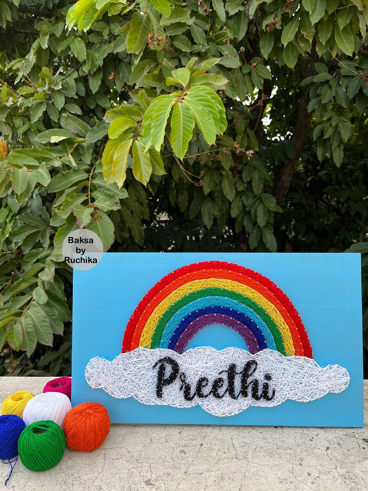 Rainbow String Art with Customised Name