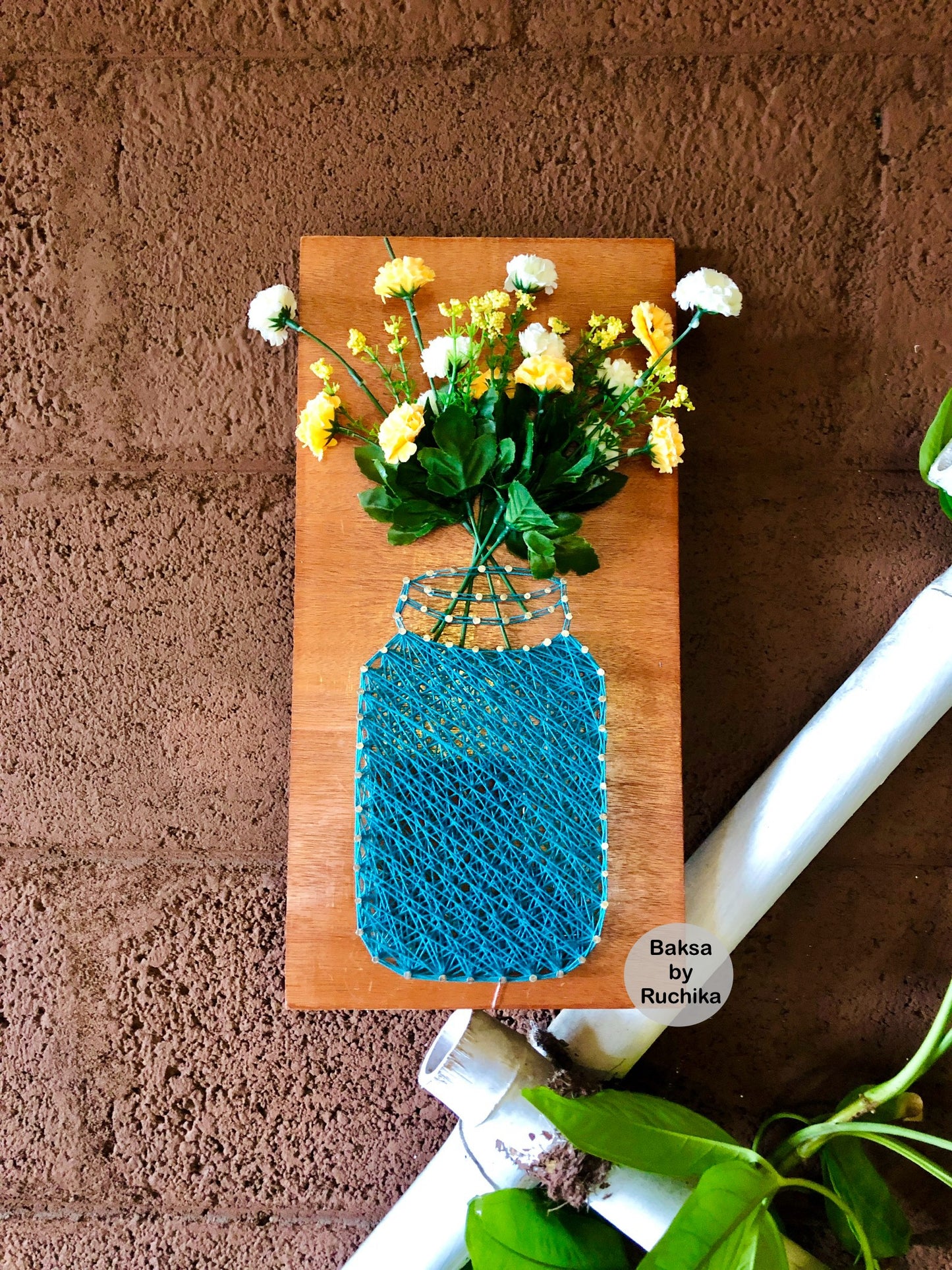 Vase with Jar Lights & Flowers