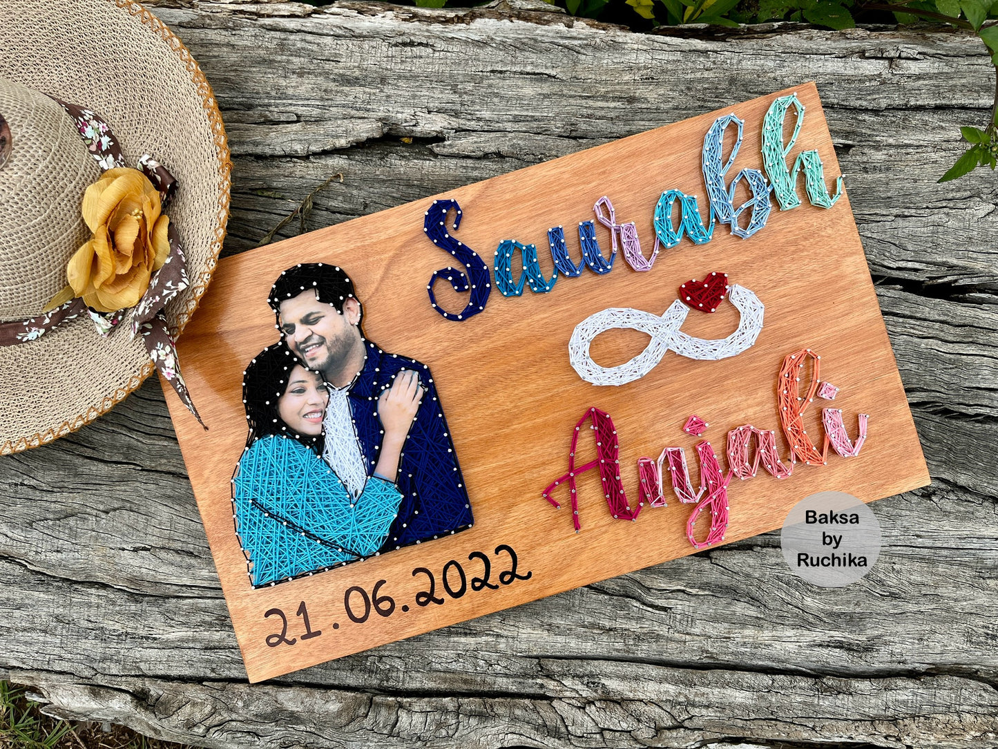Portrait with Customised Names String Art