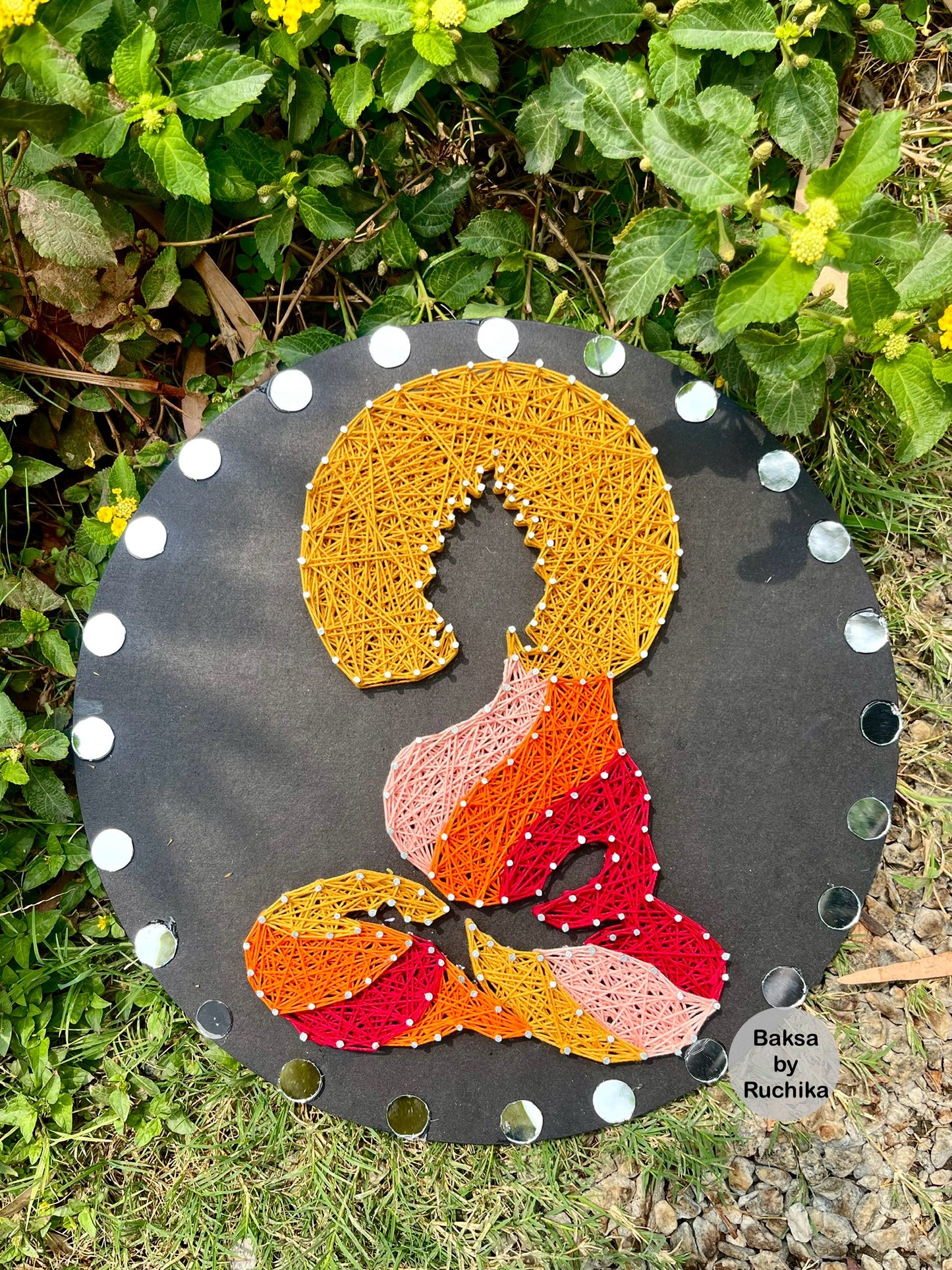 Budda String Art with Mirror work