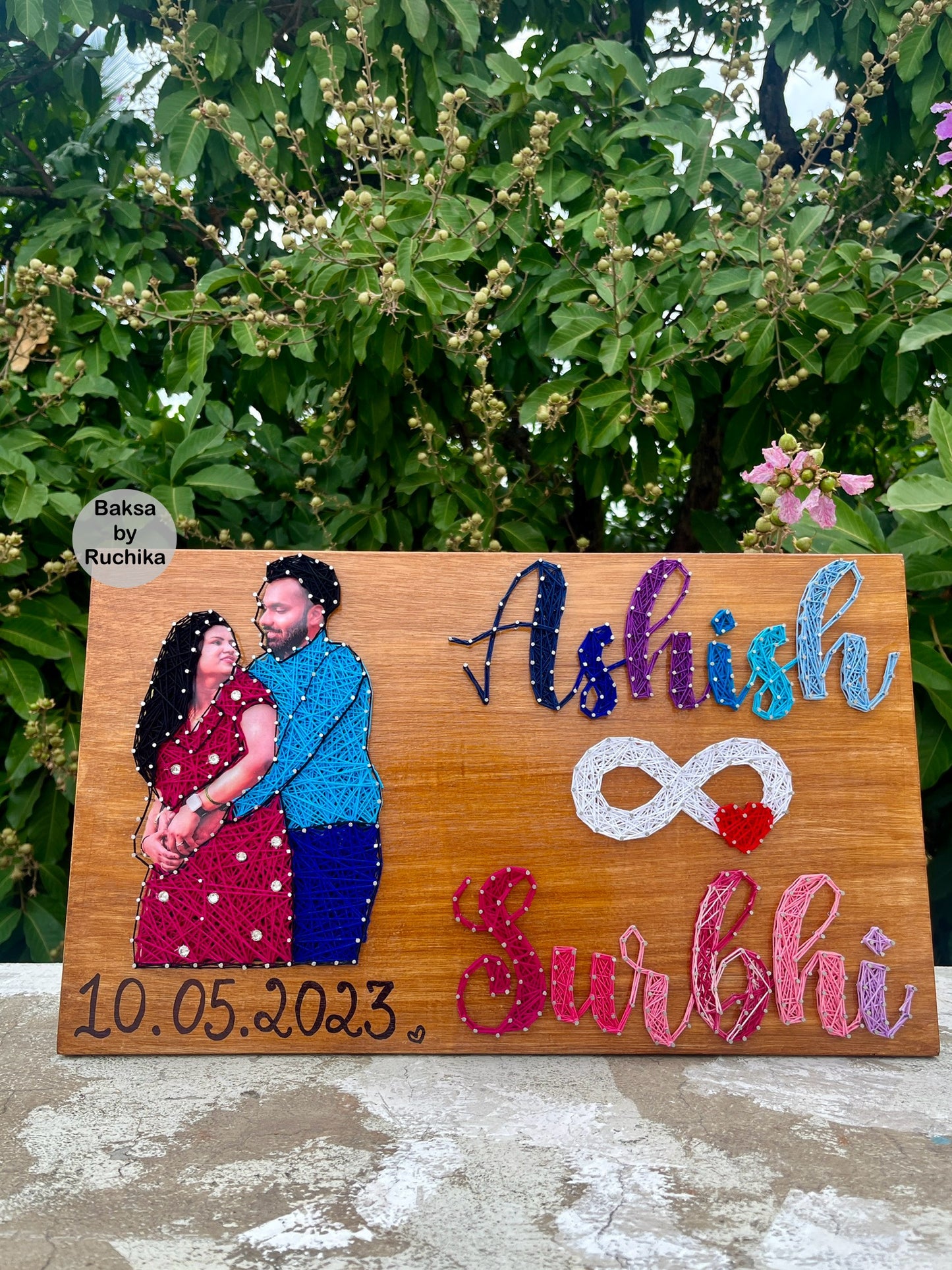 Portrait with Customised Names String Art