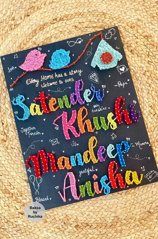 Family Personalised Nameplate String Art