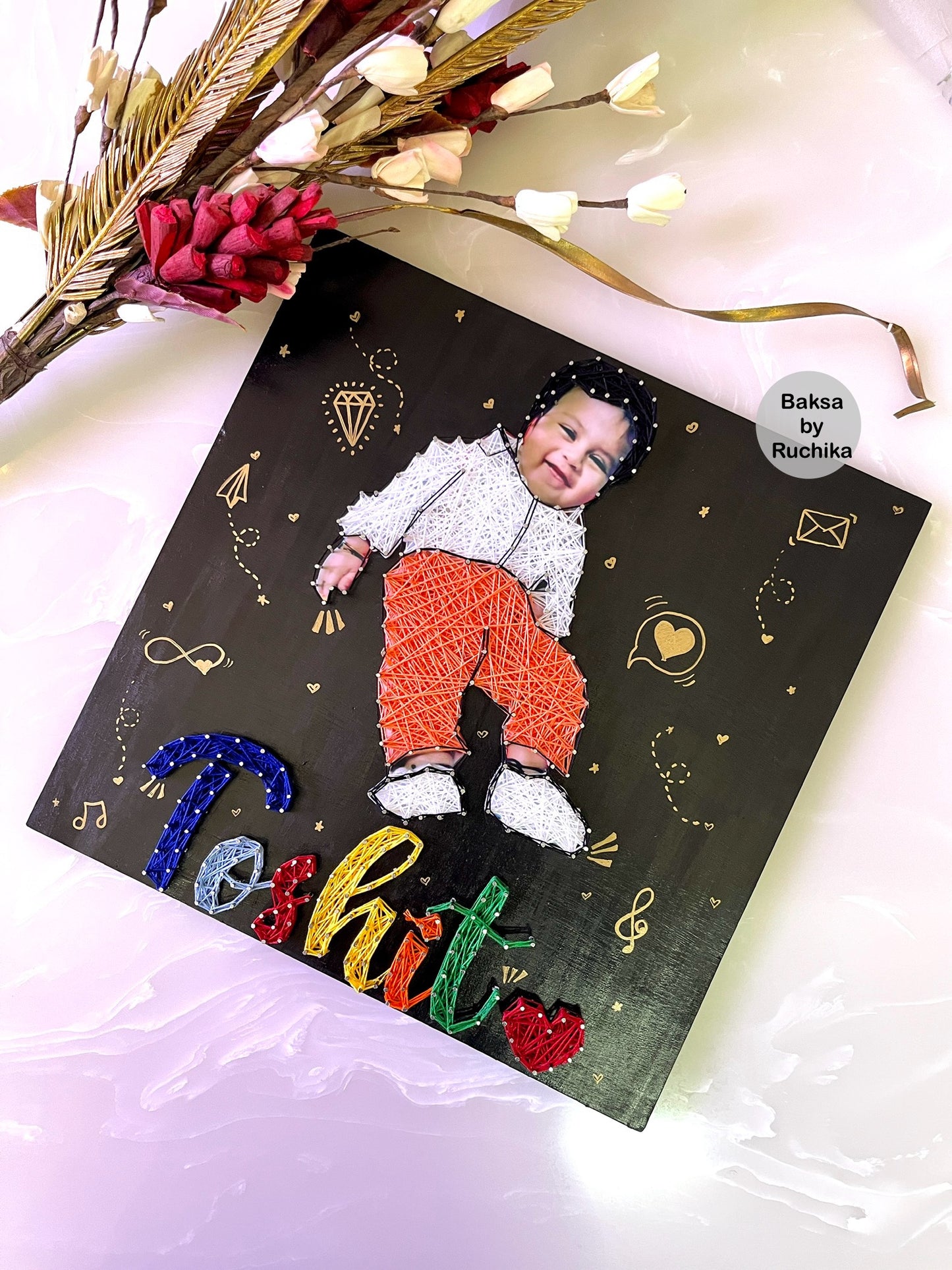 Portrait String Art with Customised Name