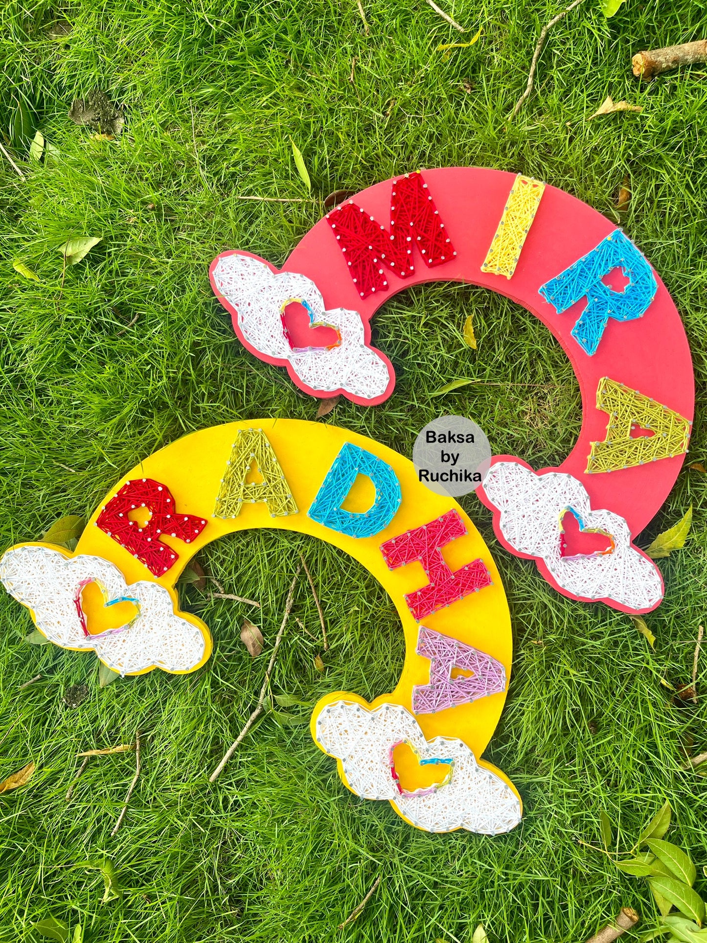 Rainbow Nameplate String Art