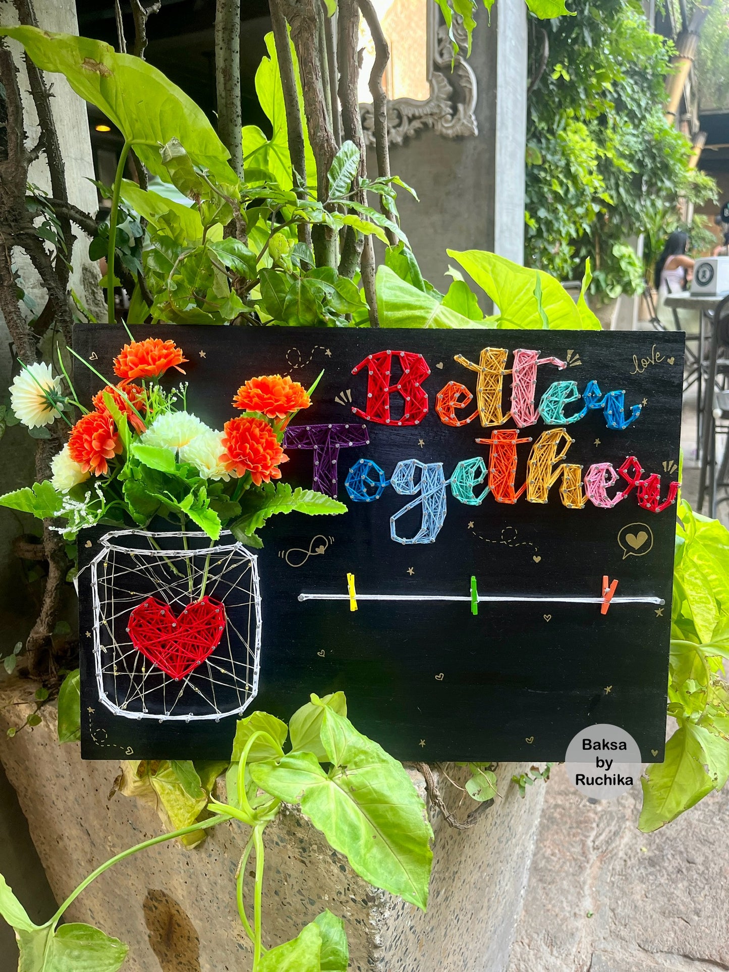 Better Together String Art with Jar Lights