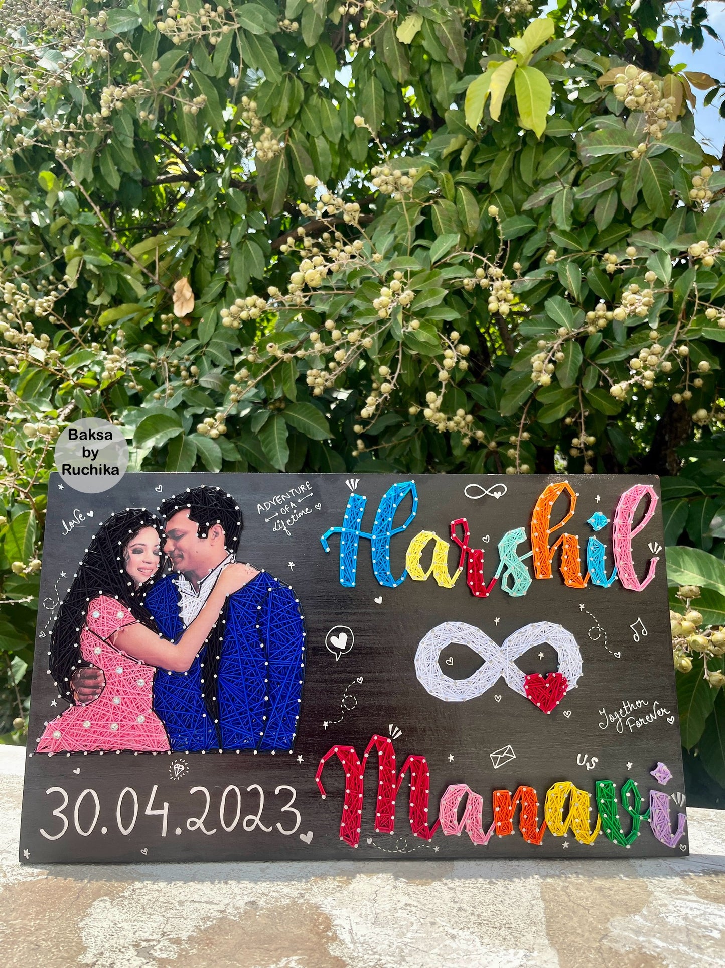 Portrait with Customised Names String Art