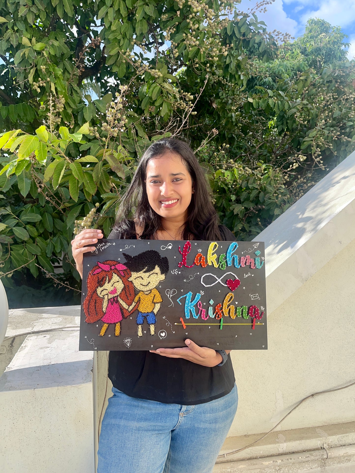 Love Doodle with Customised Names String Art