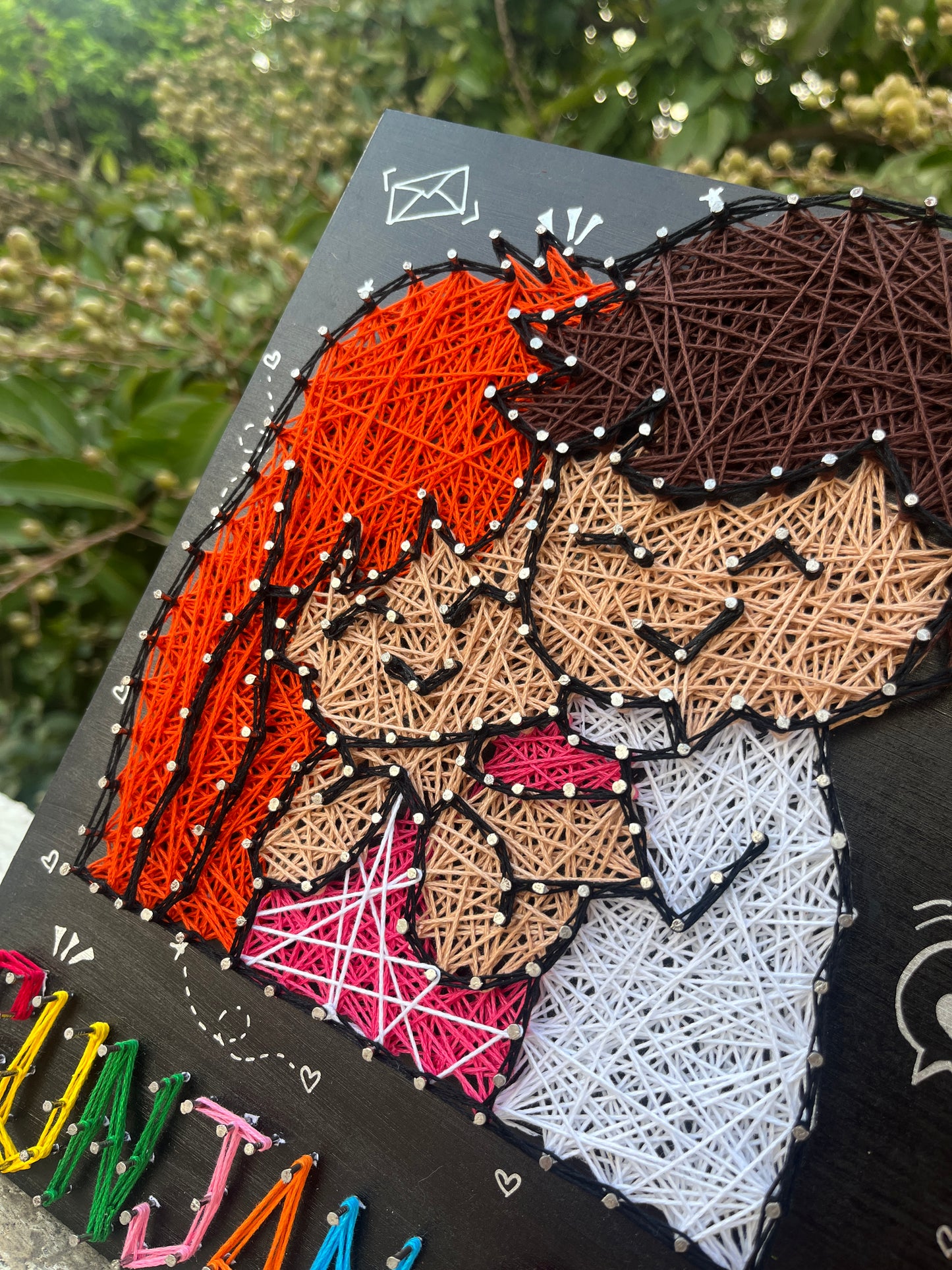 Love Doodle with Customised Names String Art and Light Jar
