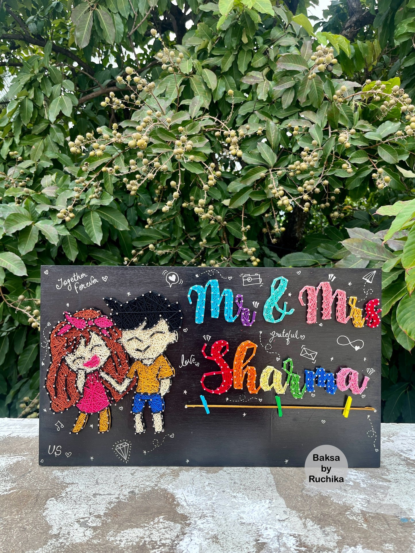 Love Doodle with Customised Names String Art