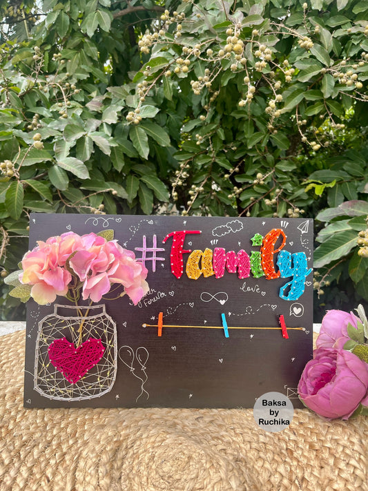 Family with Vase String Art