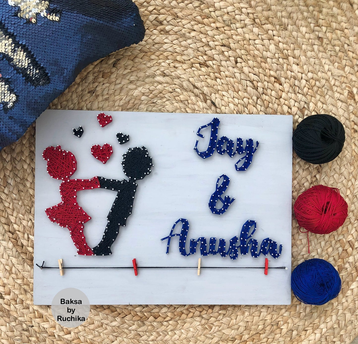 Couple Dancing with Customised Names String Art
