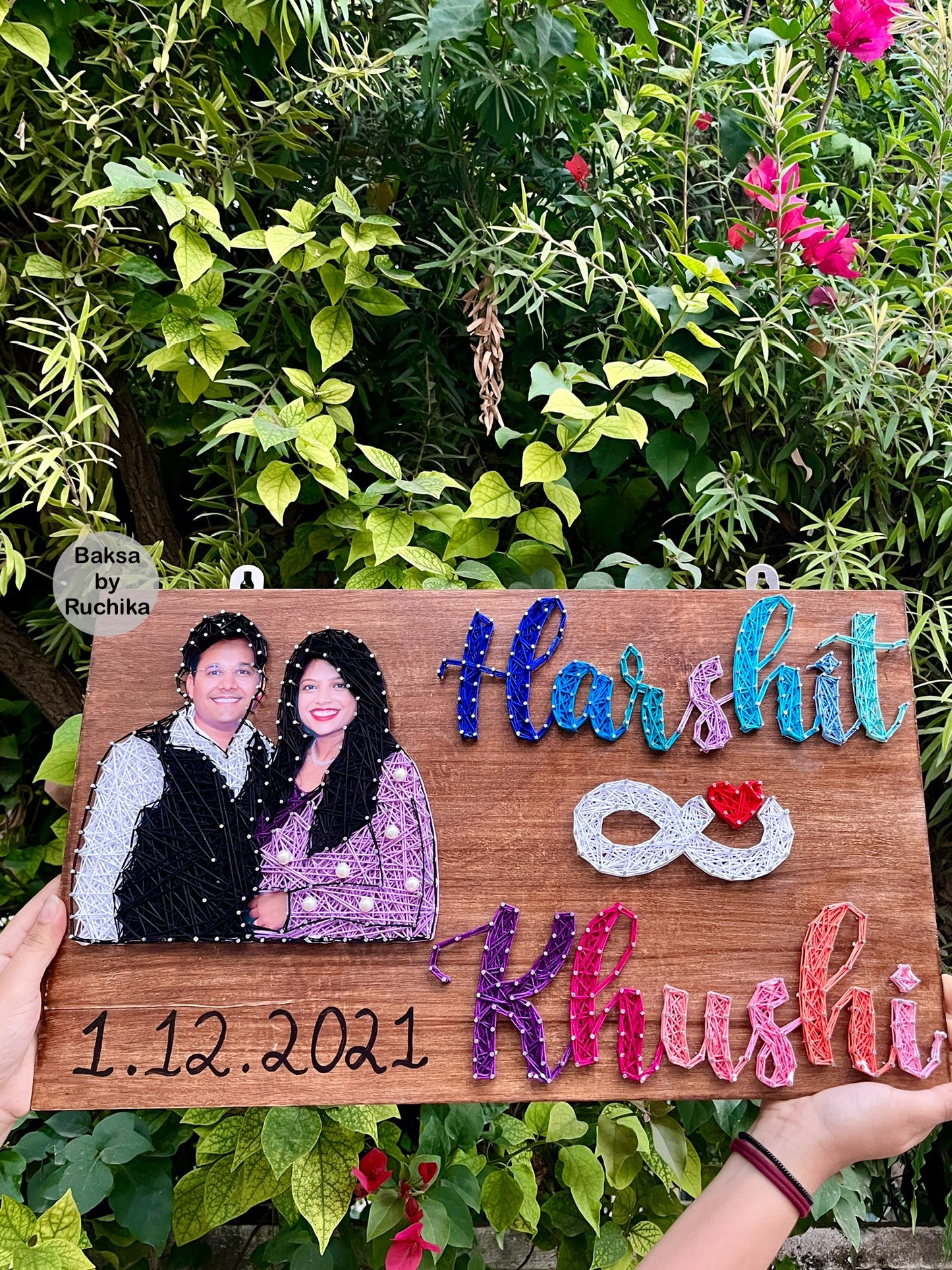 Portrait with Customised Names String Art