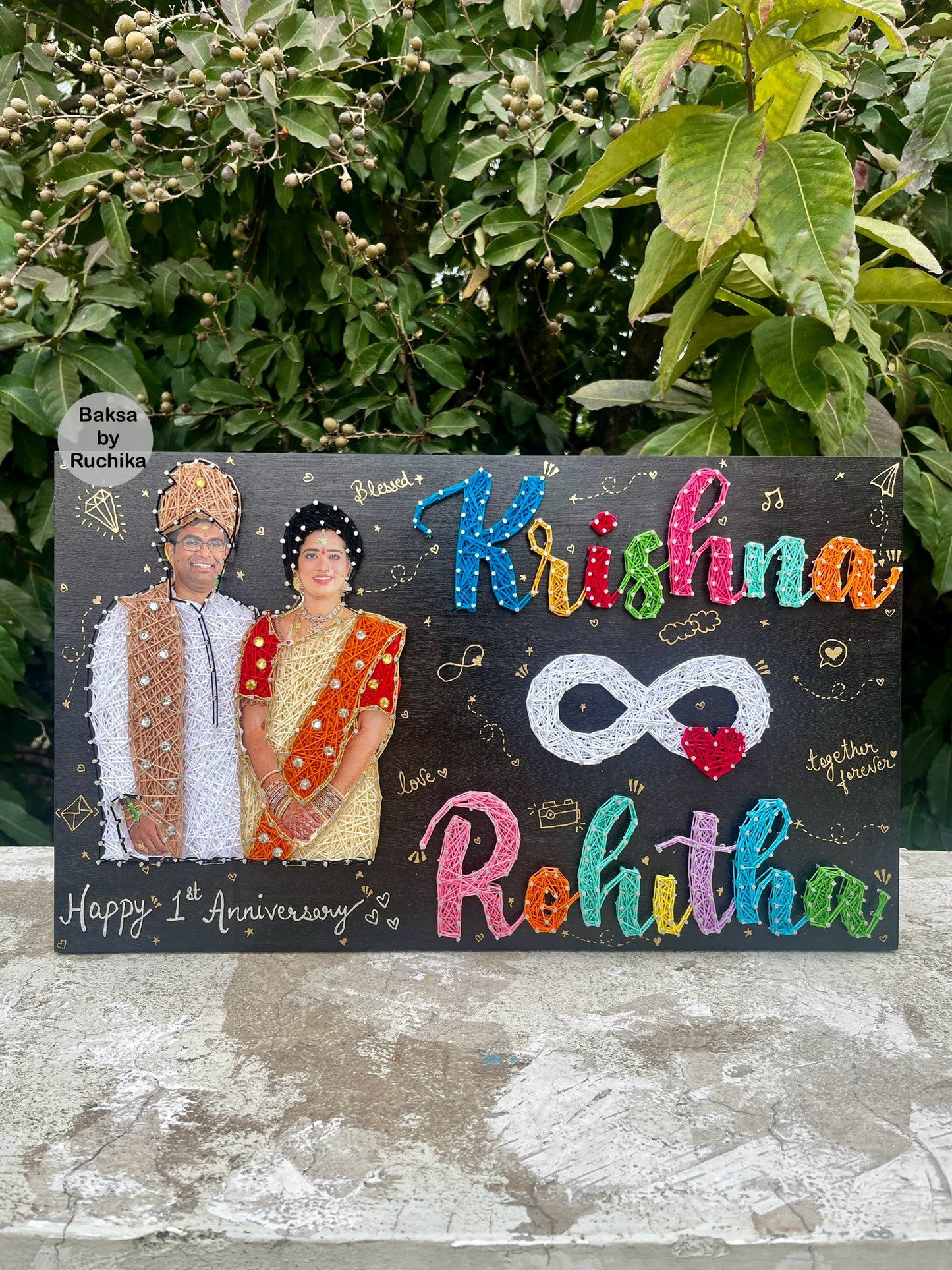 Portrait with Customised Names String Art