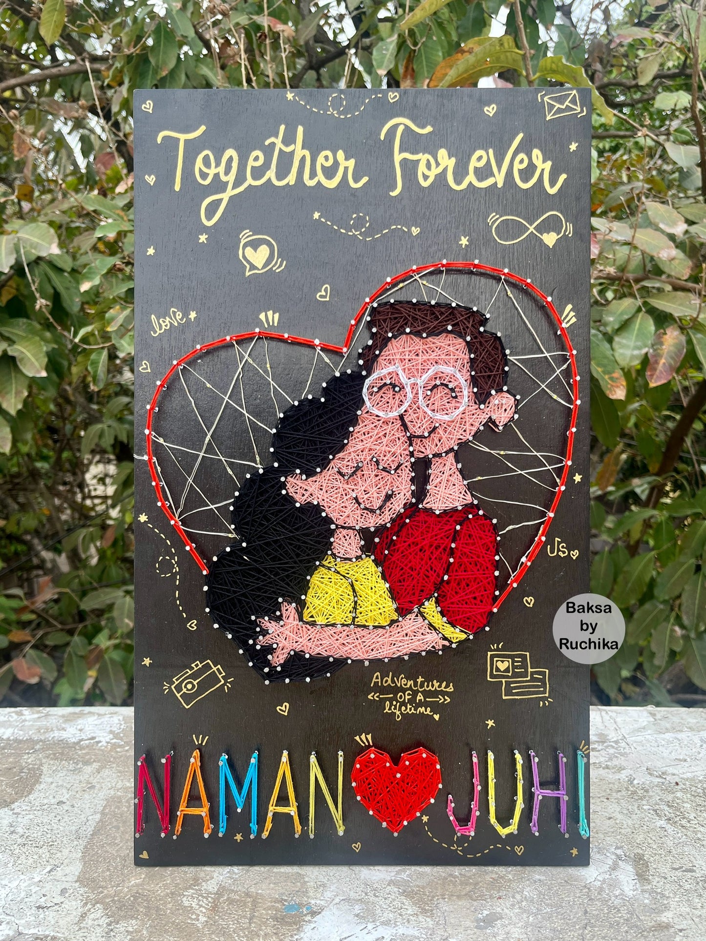 Love Couple with Customised Names String Art