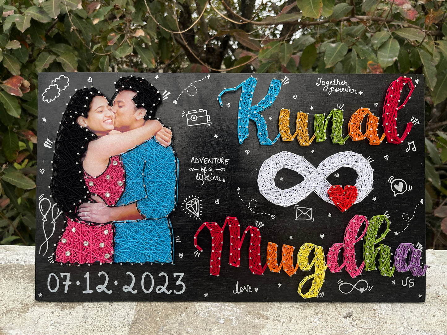 Portrait with Customised Names String Art