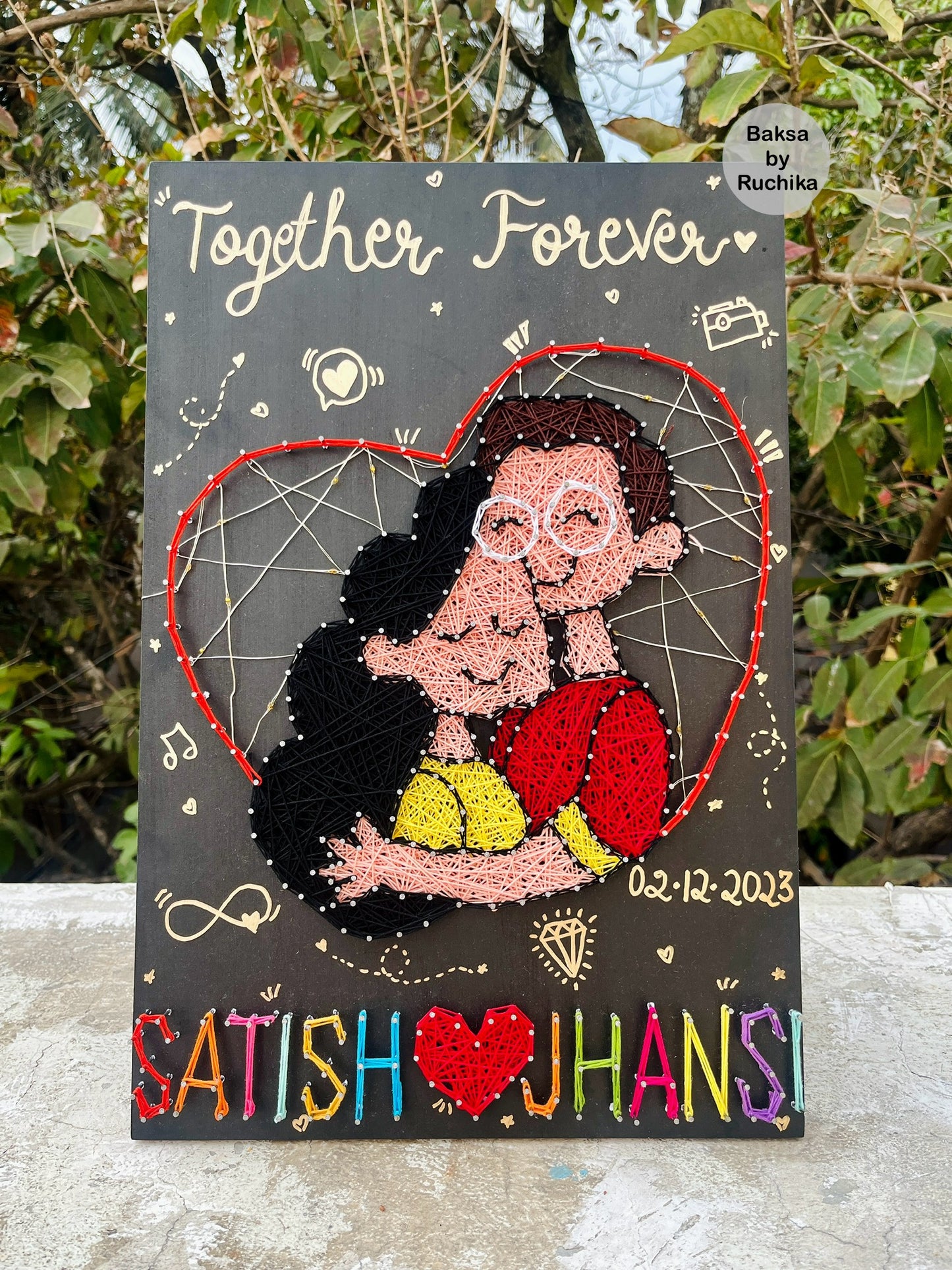 Love Couple with Customised Names String Art