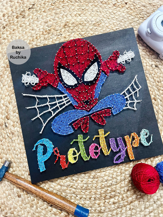 Spiderman with Customised Name String Art