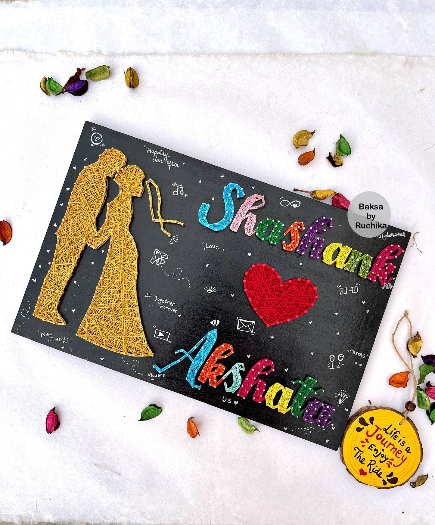 Couple Dancing with Customised Names String Art