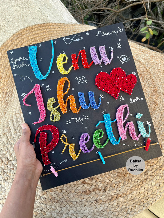 Family Members Customised Name String Art