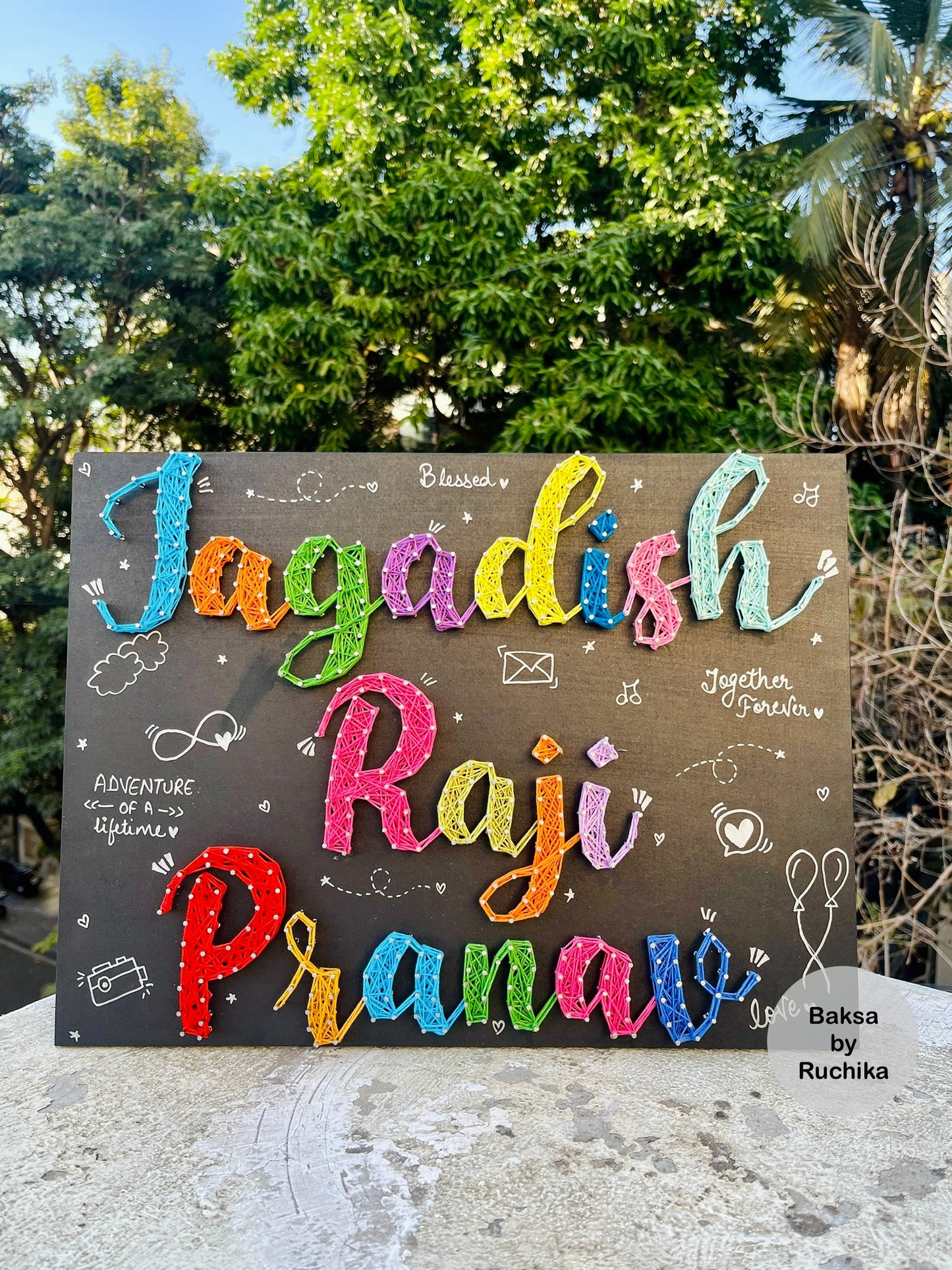 Family Members Customised Name String Art