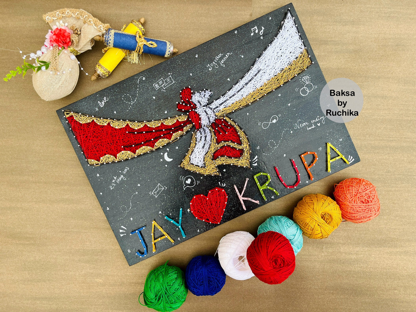 Ghatbandhan String Art with Customised Names