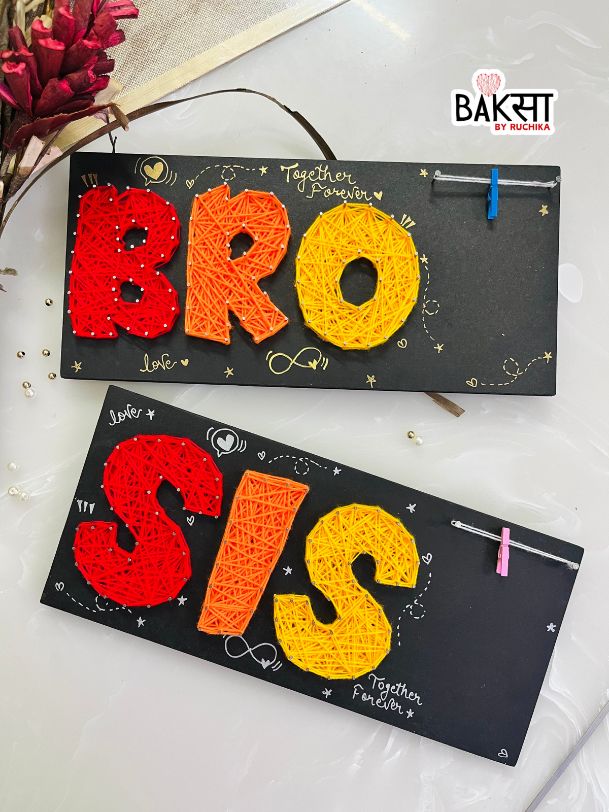 Bro/ Sis String Art