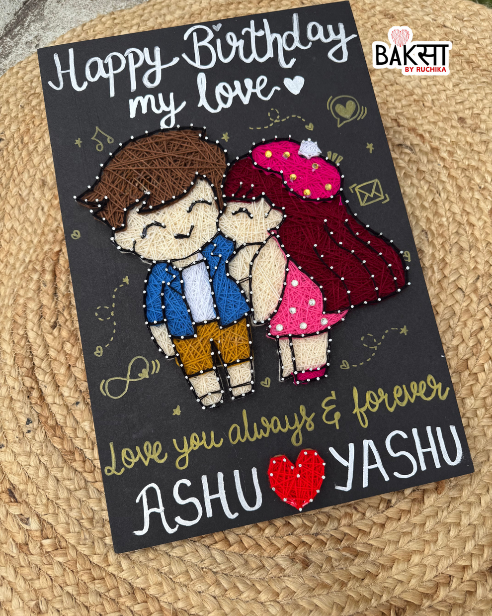 Kissing Couple Doodle String Art – baksabyr
