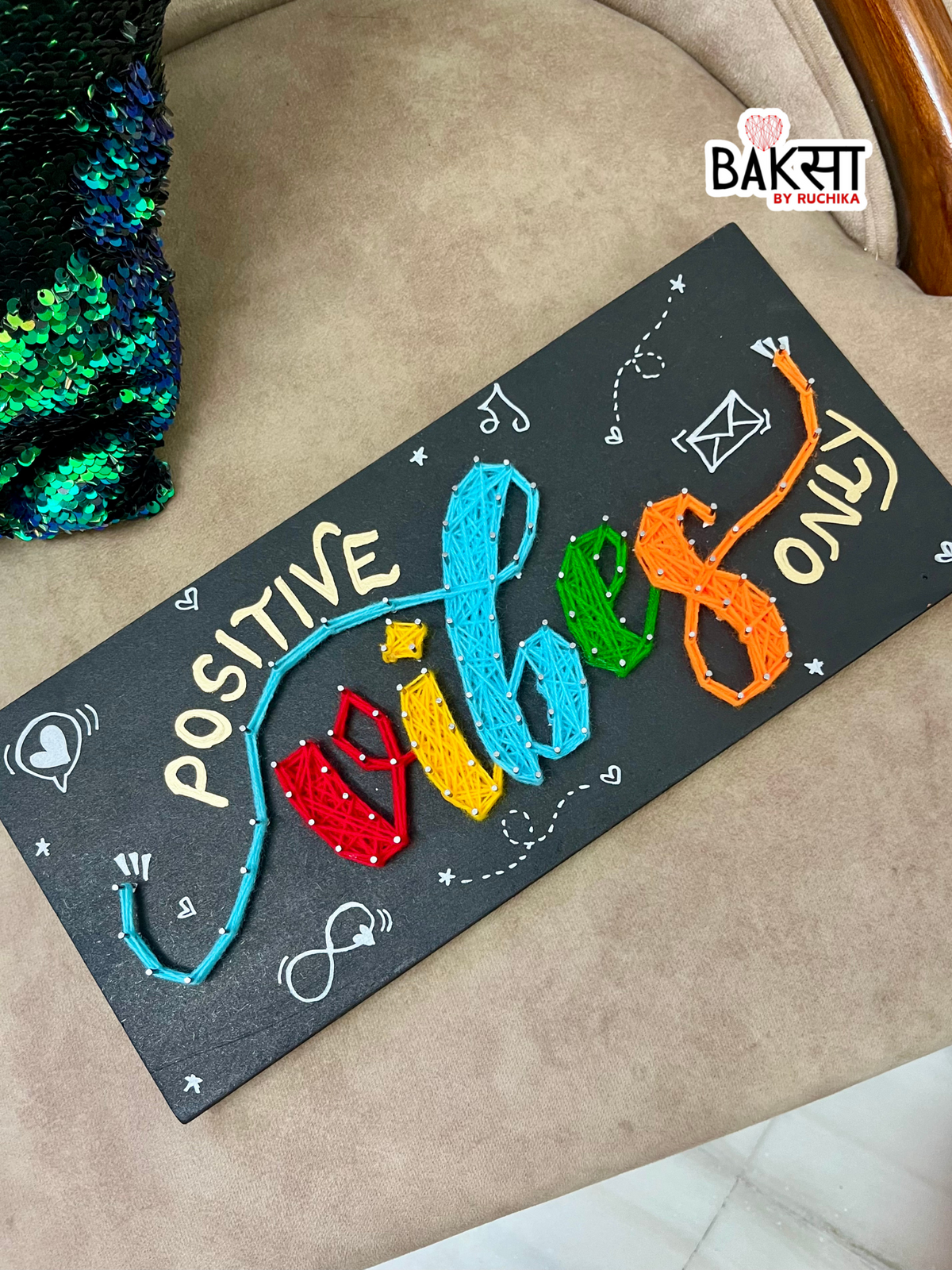 Positive Vibes Only String Art