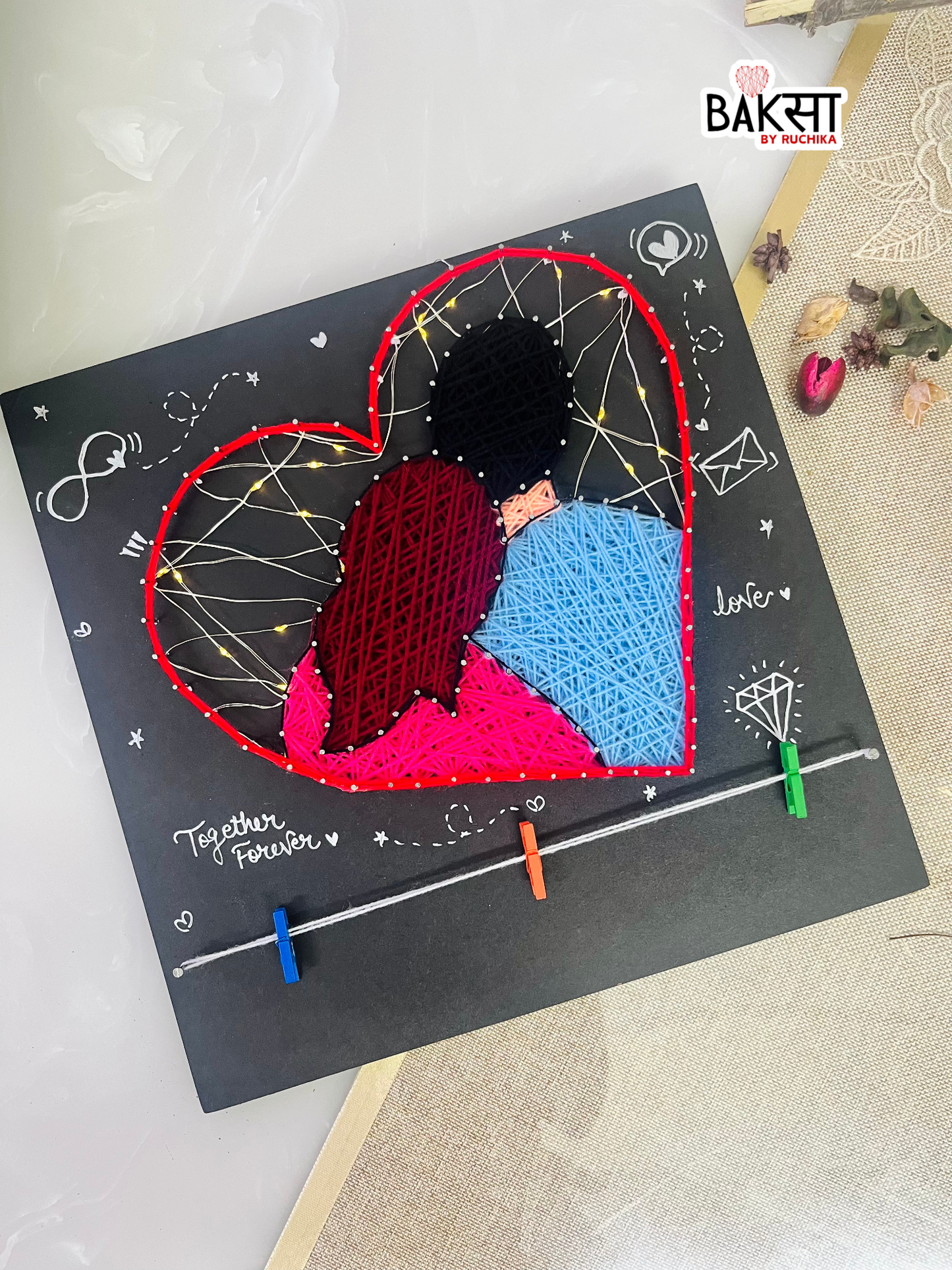 Doodle in paradise String Art with Jar Lights