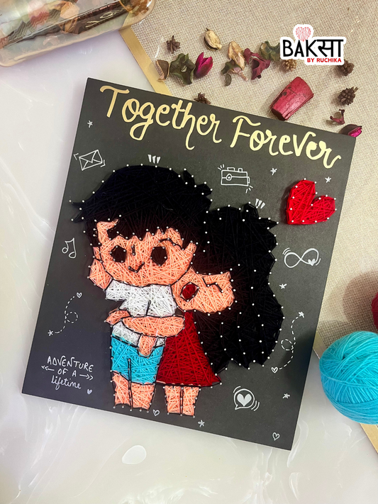 Couple Hugging Doodle String Art