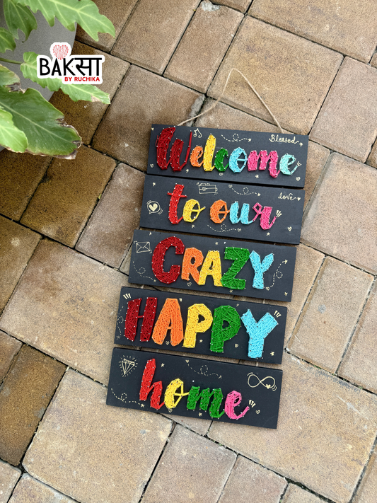 house warming gift, home string art, happy home, wall decor