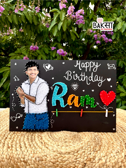 Portrait String Art with Customised Name & Wishes