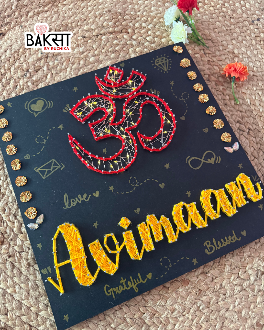 Om Nameplate String Art