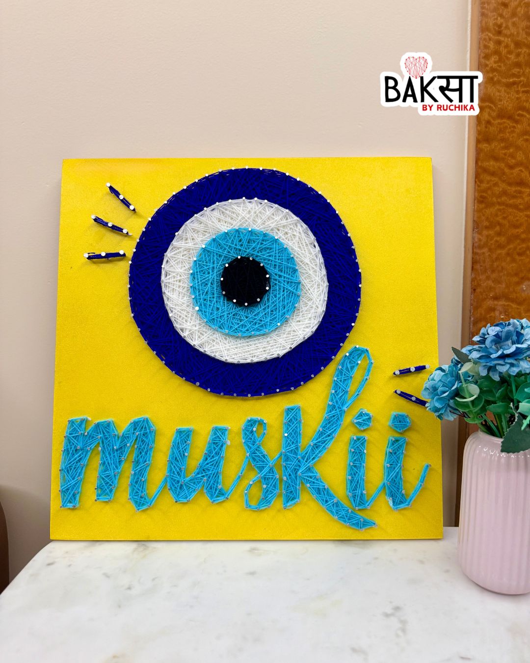 Evil Eye Name String Art