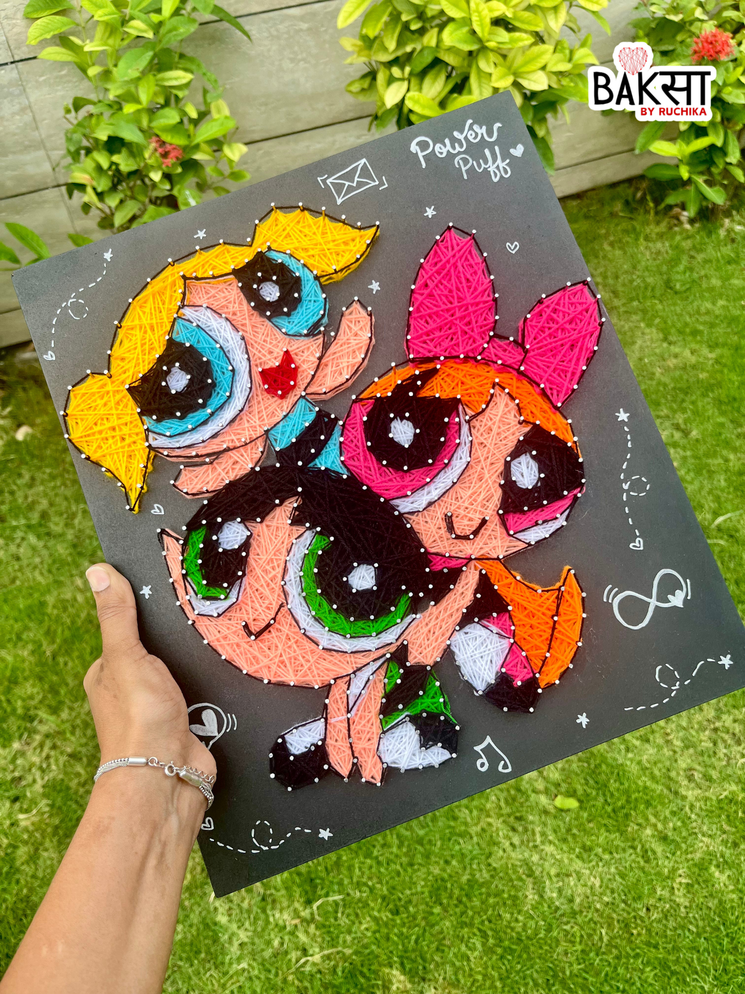 power puff girls, bff goals, gifts for best friends, power puff girls string art