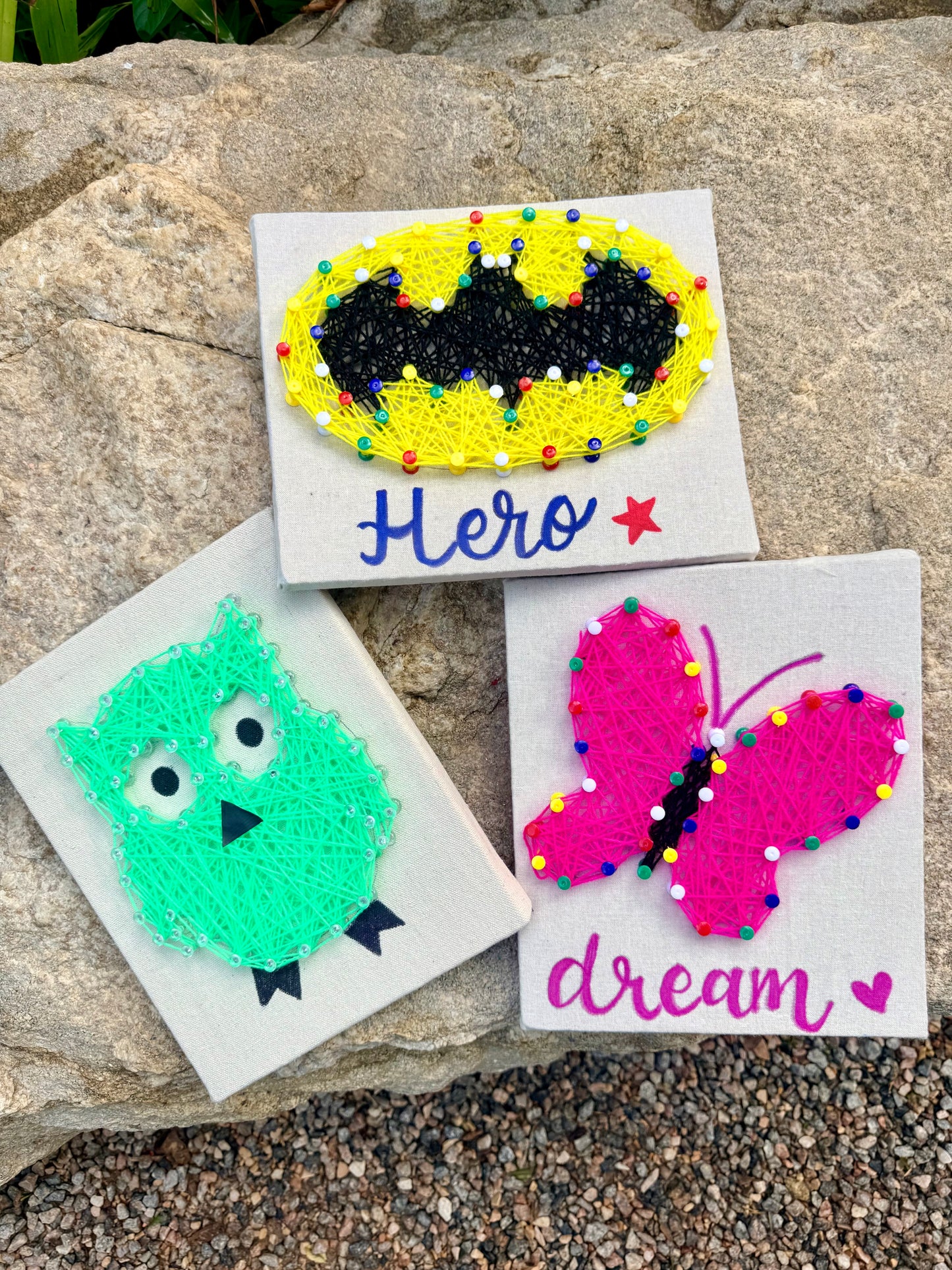 string art, kids activity, kids string art, kids summer break, birthday activity ideas, how to keep you kids busy, birthday party fun