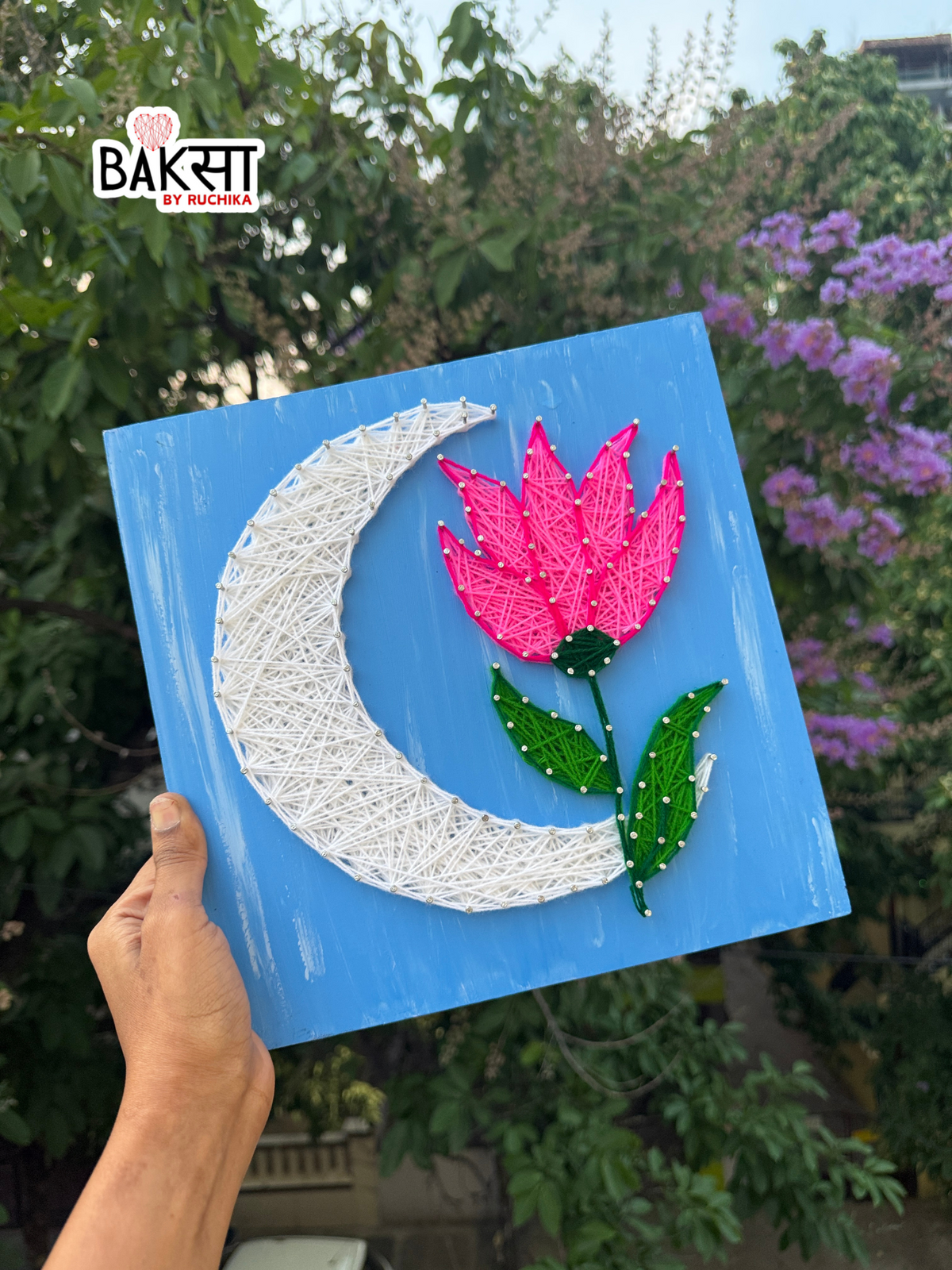 Crescent Moon Tulip String Art