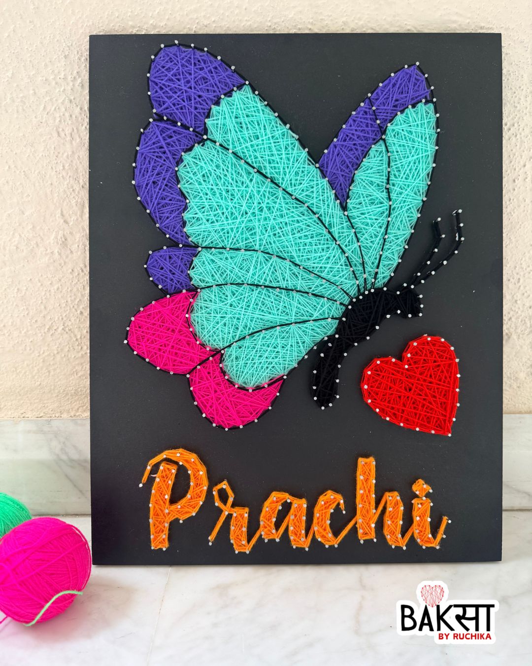 Butterfly with Customised Name String Art