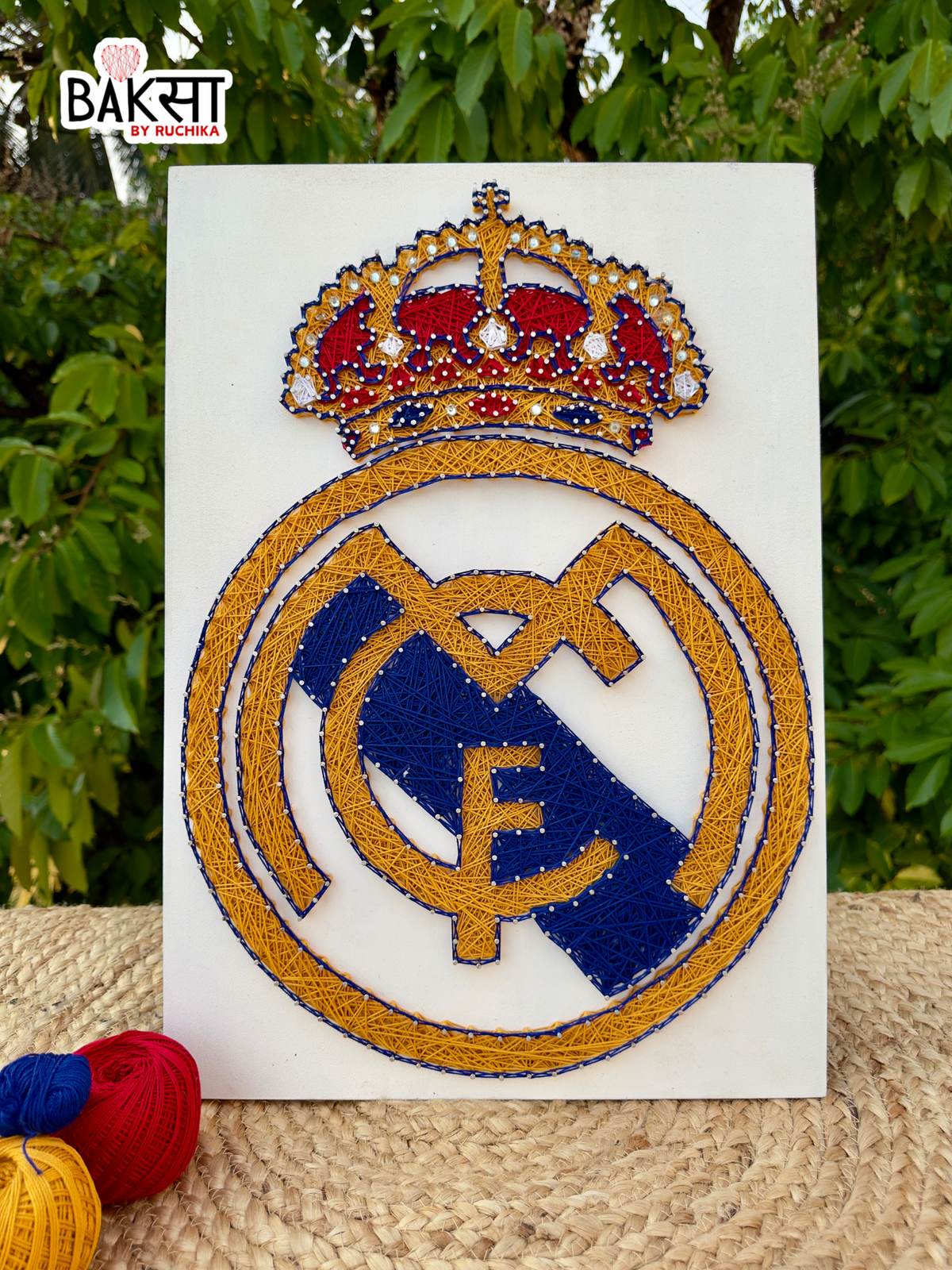 real madrid string art, hadmade guft, football lovers, gift for people who love football