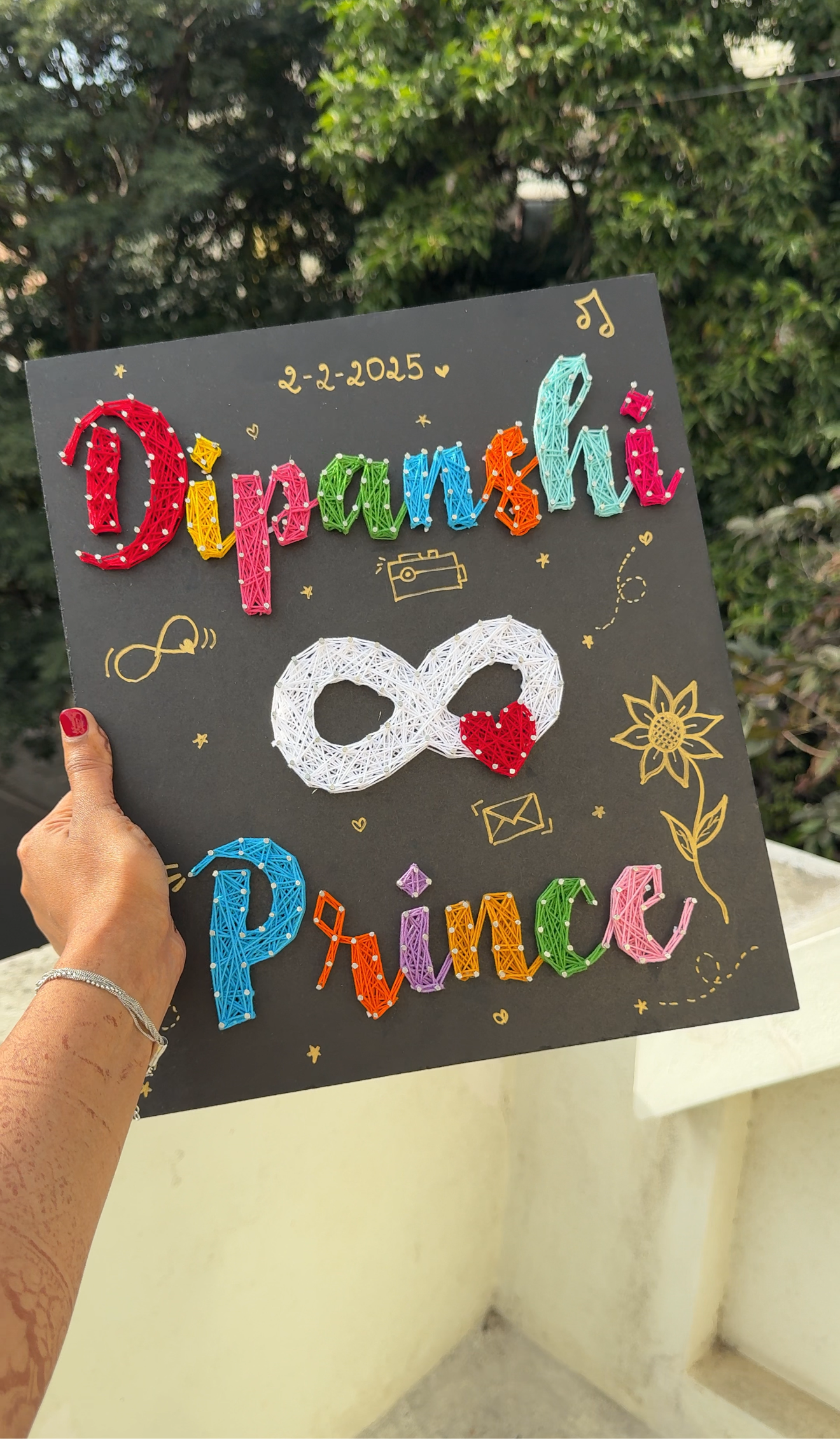 Customised Couple Names with Infinity String Art